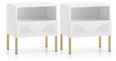 Produktbild von 2er-Set Nachtkonsole Clearing Nachtschrank 50x34x53cm weiß Ausführung