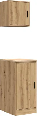 Image de Armoires garage 2 pcs chêne artisanal bois d'ingénierie