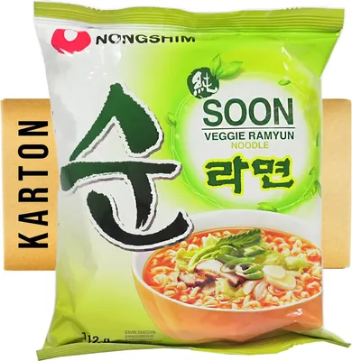 Produktbild von Nong Shim SOON Veggie Ramyun Instantnudeln 20x112g
