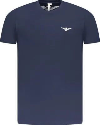 Obrázek produktu pro Pánské tričko s krátkým rukávem modré s orlem a logem - kulatý výstřih, s potiskem, Velikost: XL Barva: Blu