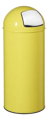 Produktbild von Rossignol Push Abfallbehälter 45 Liter aus Stahl oder Edelstahl mit Einwurfklappe , Farbe:Gelb