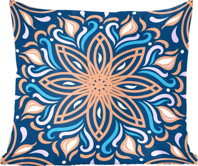 Produktbild von MuchoWow® Zierkissen Sofakissen Wohnzimmer Dekokissen 40x40 cm Blume - Blätter - Orange - Foto Kissen - Schlafzimmer Dekoration