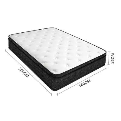 Produktbild von Matratze 140 × 200cm Federkernmatratze Höhe 25cm Hybrid-Matratze mit Gel-Memory-Schaumin einer Box   Mittelfest Atmungsaktiv Bequem