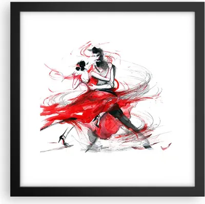 Produktbild von Gerahmtes Poster - Schwarzer Rahmen - Tanz Aktion Aktivität - 30x30 cm - Wand Bild - Wanddeko - Wandbilder - Kunstposter - Wandposter - Bilderrahmen - Bilder - Kunstdruck - Wandbild - P2BAC30x30-3052