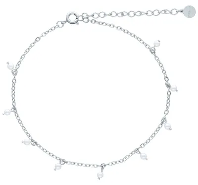 Produktbild von Wildcat Fußkette - Little Synthetic Pearl Fußkettchen - Silber - Chirurgenstahl 316L - wasserfest, langlebig, hautverträglich, Silber