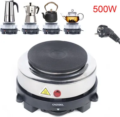 Produktbild von elektrischer Kochplattenherd Herd Heizung Arbeitsplatte Camping Home Kochplatte Herdplatte Kochen Kaffee Milch Teekocher Wärmer Heater 500W