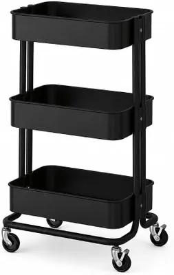 Produktbild von Servierwagen R?SKOG Küchenwagen Teewagen Barwagen Badezimmerwagen - mit leichtgängigen Rollen - Maße: 35x45x78 cm - Schwarz