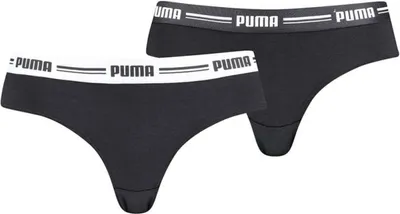 Produktbild von PUMA Damen Slip - Brazilian, Soft Baumwolle Modal Stretch, 2er Pack  Schwarz XL
