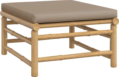 Produktbild von vidaXL Gartenhocker mit Taupe Kissen Bambus