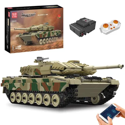 Produktbild von Mould King 20020 Ferngesteuert Tank Bausteine Modell, Technik Panzer Kit mit Fernbedienung und App Dual Control, Panzer Spielzeug Bausatz als Geschenk/Sammlerstücke (1091+ Teile)