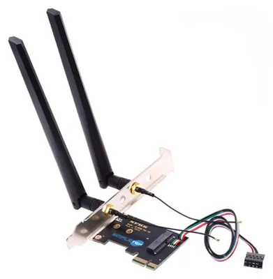 Obrázok produktu pre Adaptér PCIe X1 pre modul Wi-Fi/Bluetooth M.2 NGFF s anténami