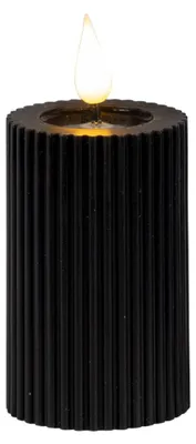 Produktbild von LED Kerze STREIFEN H. 8cm D. 5cm schwarz mit Timer Formano