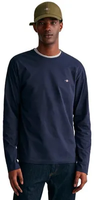 Produktbild von Gant Herren REG Shield LS T-Shirt, Evening Blue, Standard