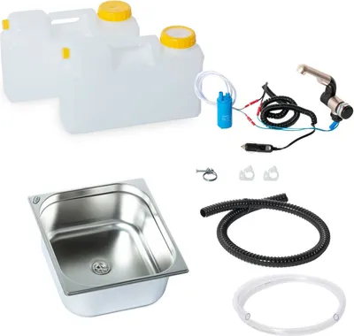 Obrázok produktu pre 12V mini kuchyňa kempingová kuchyňa kuchynský blok kit drez 354x325x150 mm Barwig 12 Li