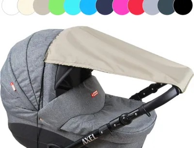 Produktbild von BABYLUX Sonnenschutz SONNENSEGEL für Kinderwagen UNI Buggy UV Schutz Khaki