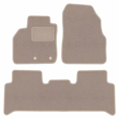 Obrázek produktu pro Velurové autokoberce pro: Renault Scenic II 2003-2009 (minivan) – sada 4 ks, béžové, na míru – Wielganizator LUX