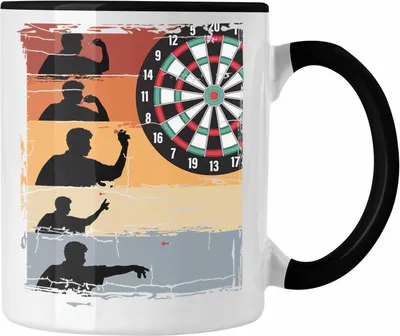 Produktbild von Trendation - Dart-Spieler Tasse Dartpfeil Spruch Männer Dart-Spieler Geschenkidee Grafik (Schwarz)