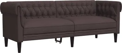 Produktbild von vidaXL Chesterfield-Sofa 3-Sitzer Dunkelbraun Stoff