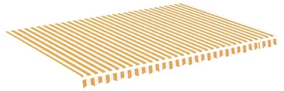 Obrázek produktu pro vidaXL Náhradní látka na markýzu, žlutá a bílá, 480x345 cm, polyester