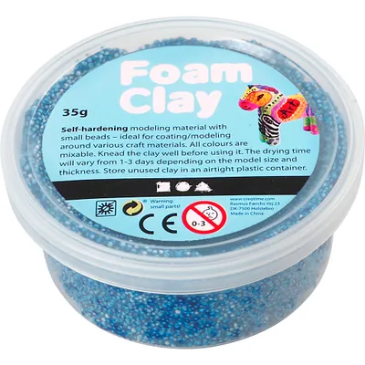 Produktbild von Foam Clay Modelliermasse Schaumstoff Ton blau 35g selbsthärtend mit kleinen Perlen