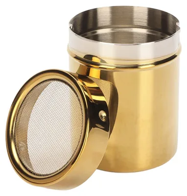 Edelstahl-Pulverstreuer, gold, 5,2 oz, für Zucker & Kaffee