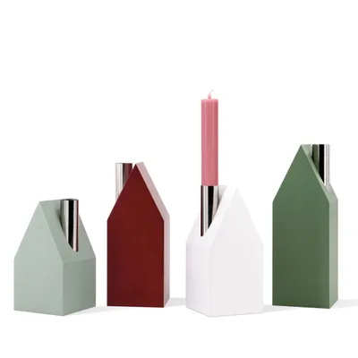 Immagine prodotto di Portacandele minimalista a forma di casa, set di 4 pezzi, REMEMBER