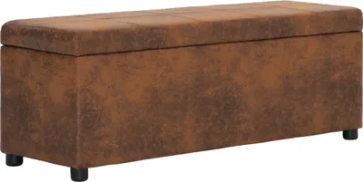 Obrázok produktu pre Lavica s úložným priestorom 116 cm hnedá umelá semišová koža