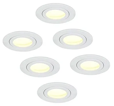 Zdjęcie produktu dla Reflektory LED do zabudowy okrągłe 5W ciepła biel 3000K 230V zestaw 6 sztuk