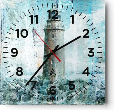 Produktbild von Wanduhr - Quadrat - Glasuhr - laterne rock - 40x40cm - Schleichendes Uhrwerk - Lautlos - zum Aufhängen bereit - Dekoration Modern - Wanddekoration aus Glas - C4AC40x40-3897
