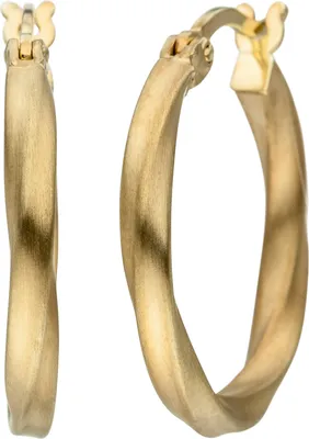 Produktbild von Creolen gedreht 925 Sterling Silber gold vergoldet matt Ohrringe