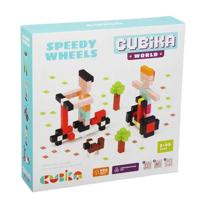 Produktbild von Cubika Holzklötze Baukasten - schnelle Räder