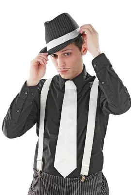 Produktbild von 20er Jahre Mafia Hosenträger weiß weiss Kostüm Fasching weiße Hosen Träger