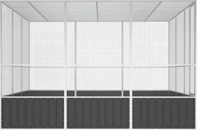 Produktbild von vidaXL Vogelkäfig Anthrazit 302,5x324,5x211,5 cm Verzinkter Stahl