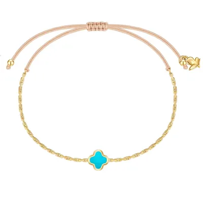 Produktbild von Glanzstücke München Armband Kleeblatt Edelstahl Türkis (synth.) 50084980