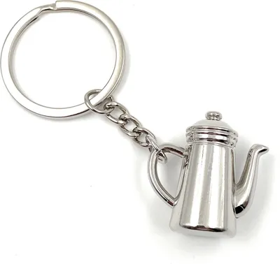 Immagine prodotto di Portachiavi Onwomania - "Caraffa per teiera" - portafortuna in metallo ideale come regalo, ad esempio per la migliore amica o la mamma