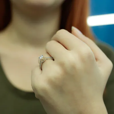 Produktbild von 0,47 Carat Diamant Solitär Ring Antragsring 14 Karat Weißgold - 53 (16,80 mm)