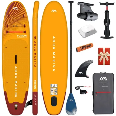 Produktbild von Aufblasbares SUP Set Aqua Marina Fusion 330 cm mit Motor BlueDrive S + Carbon Paddel + Boje für Paddel + Geschenk