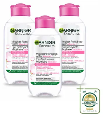 Obrázok produktu pre 3 x Garnier SkinActive Micelárna voda na citlivú pleť, 100 ml - balenie s 3 kusmi