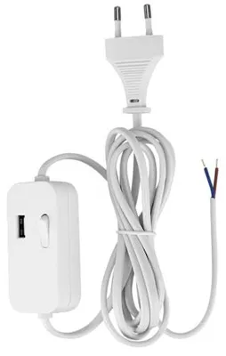 Image de REV Câble d'alimentation européen avec interrupteur intermédiaire 0033500112, avec USB, 2 m, blanc