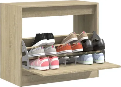 Produktbild von "2026 Promotion" Schuhschrank, moderner Schuhkommode, Sonoma-Eiche 80x42x69 cm Holzwerkstoff - Schuhregale CC30118