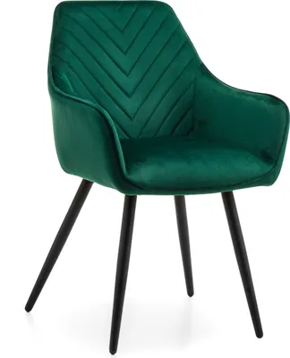 Produktbild von NEW HOME Stuhl VASTO gespolsterter Esszimmerstuhl Wohnzimmerstuhl mit Steppung - grün - moderne Samt Velours Möbel