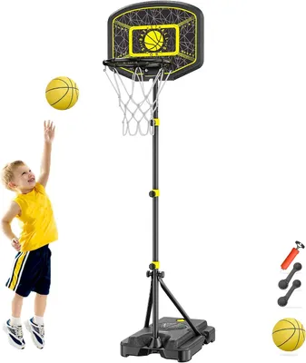 Immagine prodotto di Canestro da basket con struttura, regolabile in altezza da 110 a 190 cm, per uso esterno