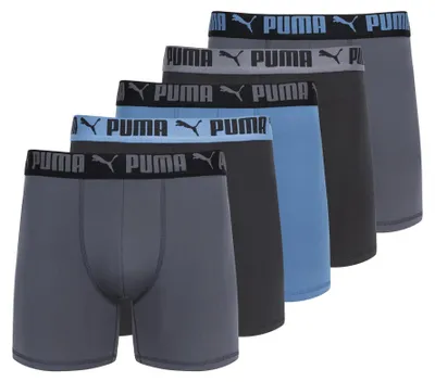 Obrázek produktu pro Pánské sportovní boxerky Puma, balení 5 kusů, barvy: černá/modrá/šedá, velikost: S