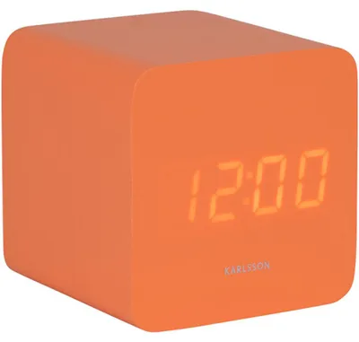 Image de Karlsson - Réveil Spry Square - Orange - 6,6 x 6,8 x 6,6 cm