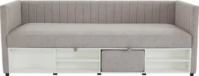 Produktbild von Bett Klappsofa mit Bettkasten - 80 x 200 cm - Stoff - Taupe - LAOZIA