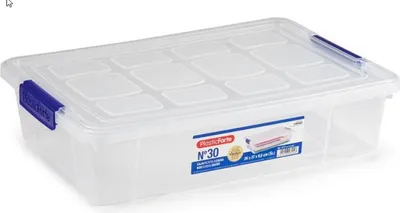 Produktbild von PlasticForte Aufbewahrungsbox mit Deckel - 5L - 26 x 40 x 8,5 cm
