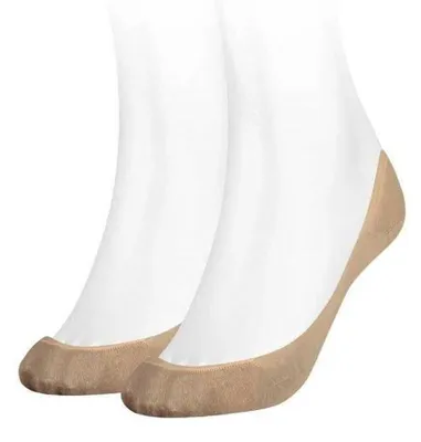 Image de Tommy Hilfiger - Chaussettes fines pour femmes, mélange de coton (lot de 2) NA706 (39,5 EU - 42 EU) (beige)