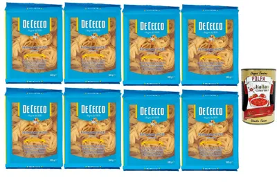 Produktbild von Italian Gourmet Fettuccine Pasta – 8 x 500 g, italienische Hartweizenpasta aus Bronzeform, langsam getrocknet, ideal für cremige Saucen & klassische Rezepte, Vorratspack + Italian Gourmet Polpa