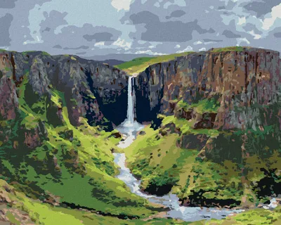 Zdjęcie produktu dla Zuty - Painting by Numbers - METSUNYANE WATERFALLS, 40x50 cm, rozciągnięte płótno na ramie