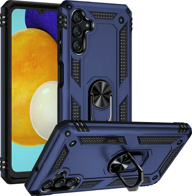 Image de Étui pour Samsung Galaxy A13 5G étui de protection militaire double couche avec support d'anneau et support rouge
